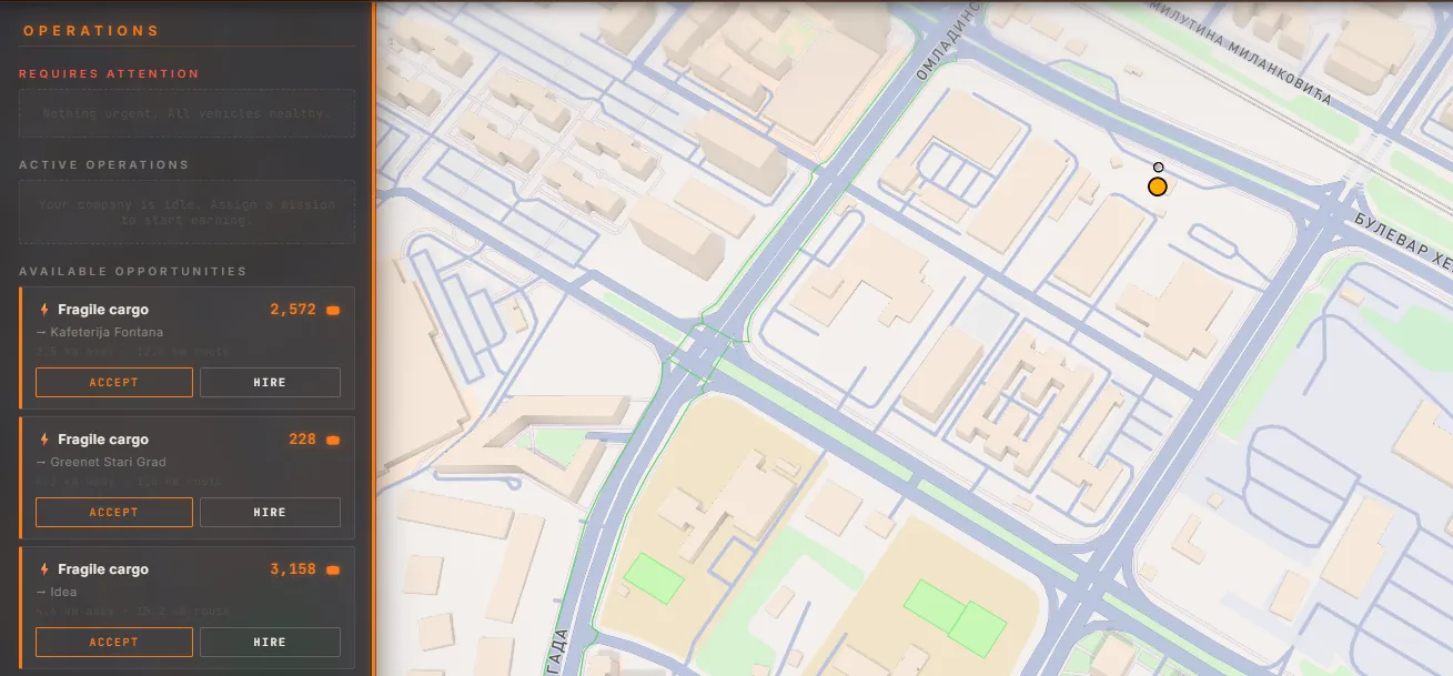 Drive Your Way — choosing a delivery contract by payout and distance